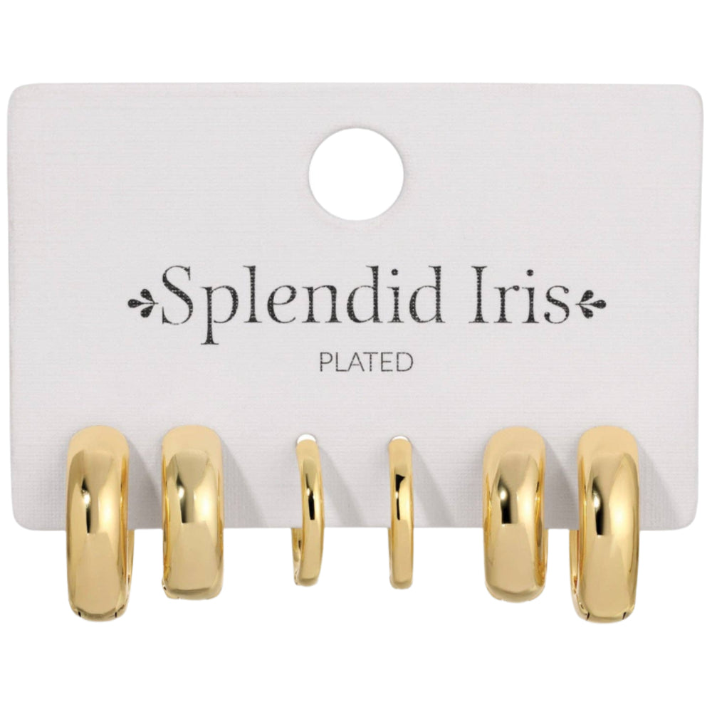Splendid Iris Huggies Hoop Earrings - 3 pc.