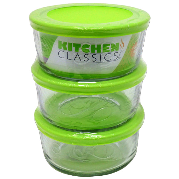 Kitchen Classics Clear 4-Cup Glass Storage Containers