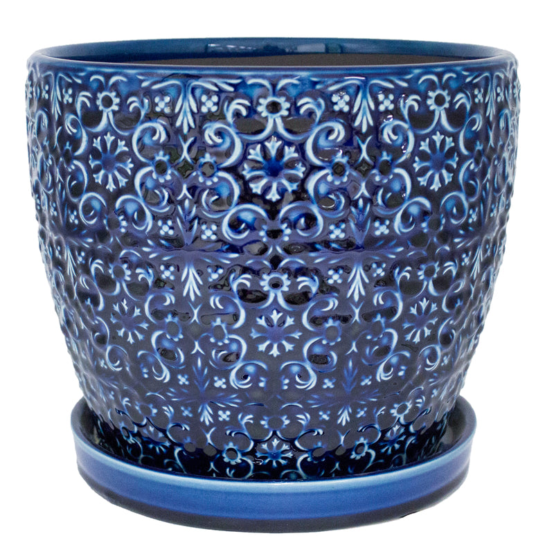 Mediterranean Ceramic Planter - Blue