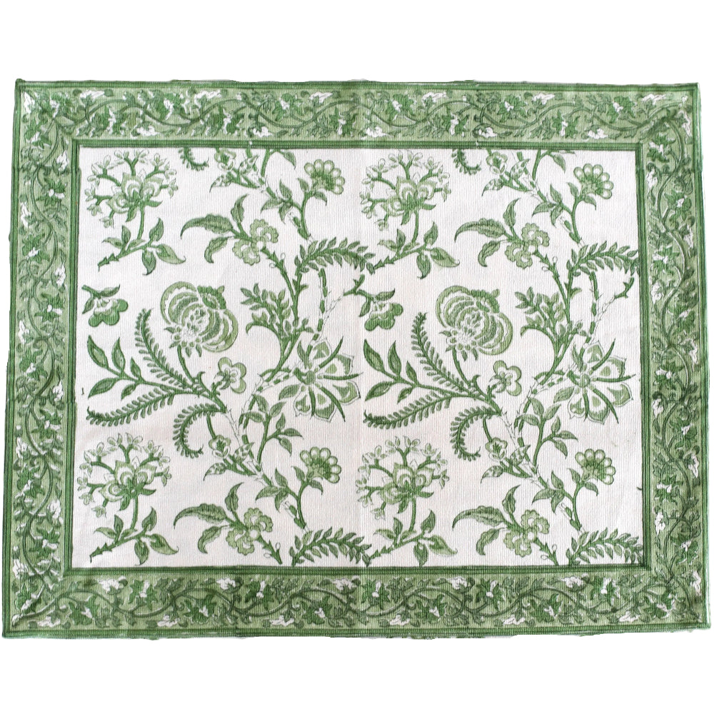 Pacific & Rose Block-Printed Cotton Table Placemats - 4 pc.