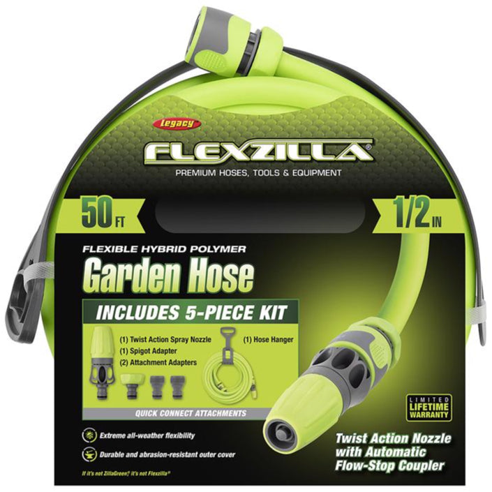 Flexzilla 5-Piece Heavy Duty Premium Garden Hose Kit - 50'