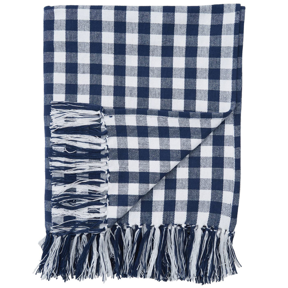 C&F Indigo Ashford Gingham Cotton Throw Blanket - 50" x 60"