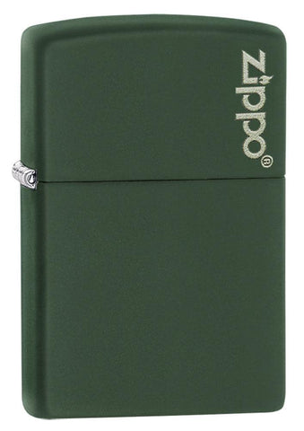 Classic Green Matte Zippo Logo Lighter