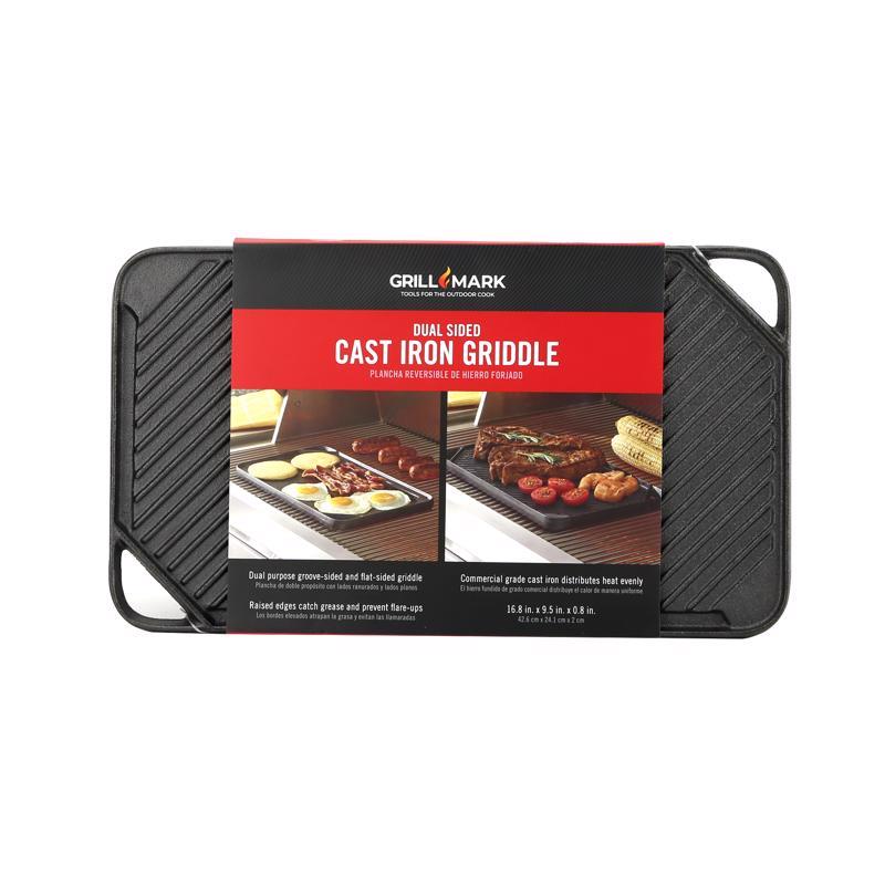 Cast Iron Griddle, Duel Sided - 16.75" L x 9.5" W