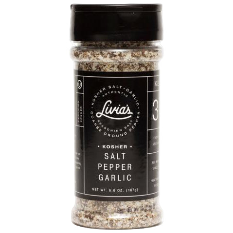 Livia's Kosher Salt / Pepper / Garlic Seasoning - 6.6 oz.