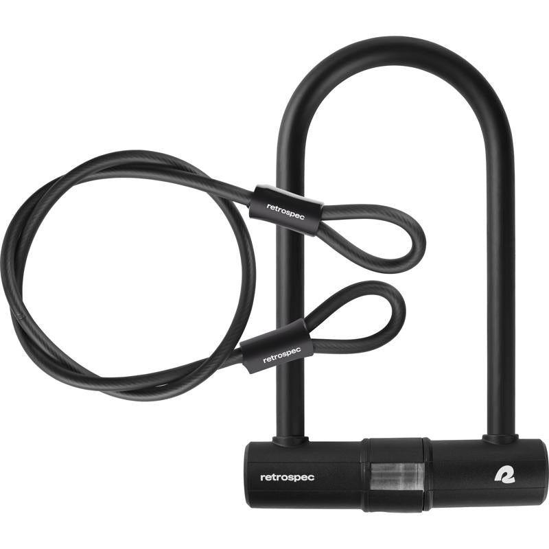Retrospec Lookout Bicycle U-Lock & Cable Set