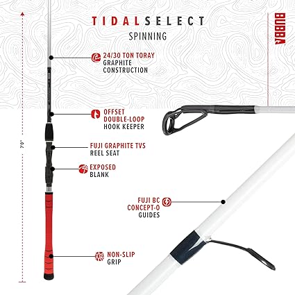 BUBBA Tidal Select Inshore Spinning Rods