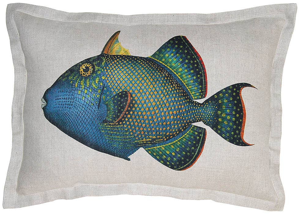 Provence Printed Linen Feather Down Pillows - 20"