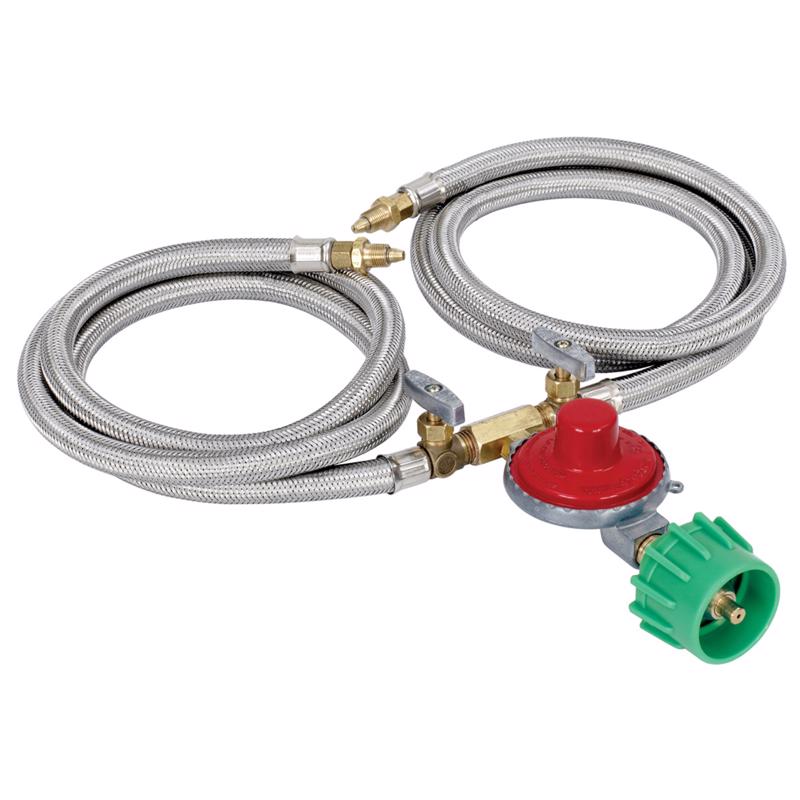 Bayou Classic Stainless Steel Propane Hose Assembly & Regulator - 36"