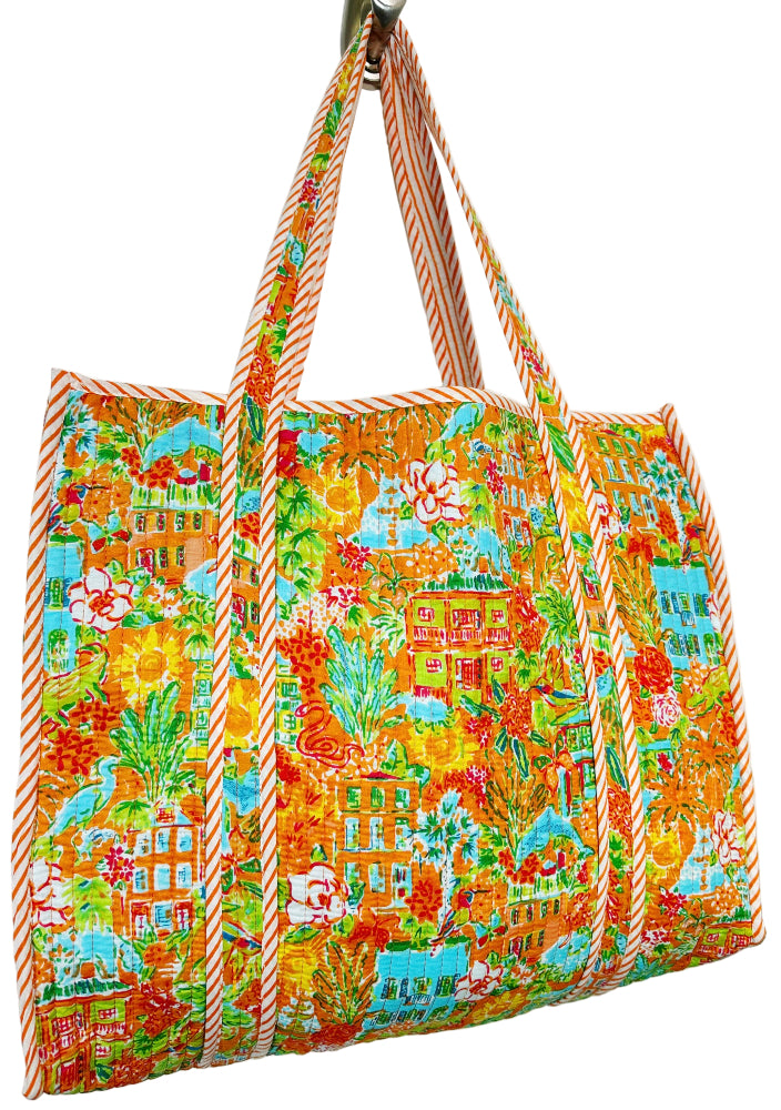 Folklore Couture Quilted Cotton Tote