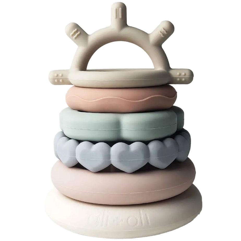Ali + Oli Silicone Stacking Rings Sensory Toy - 6 pc.