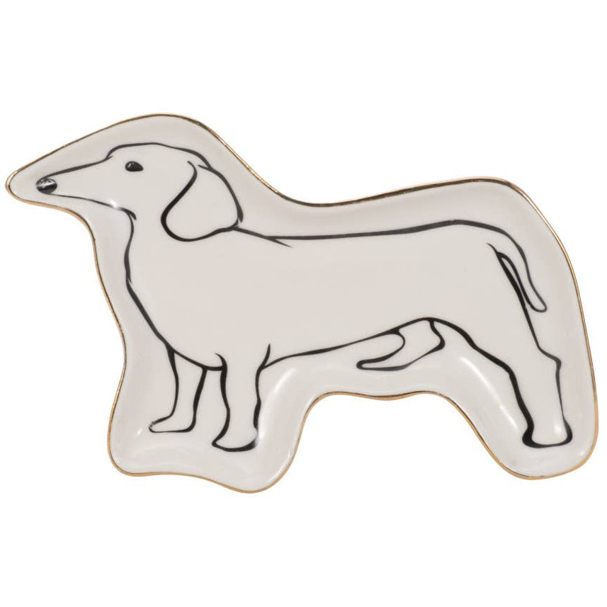 Sagebrook Ceramic Weiner Dog Trinket Tray - 6" x 4"