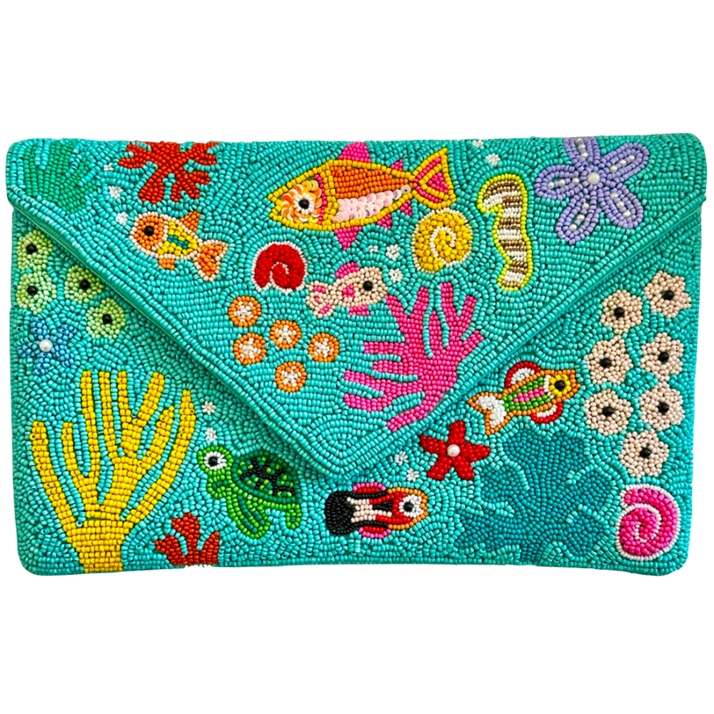 Lily Posh Beaded Crossbody Clutch Bags - 6" x 10"