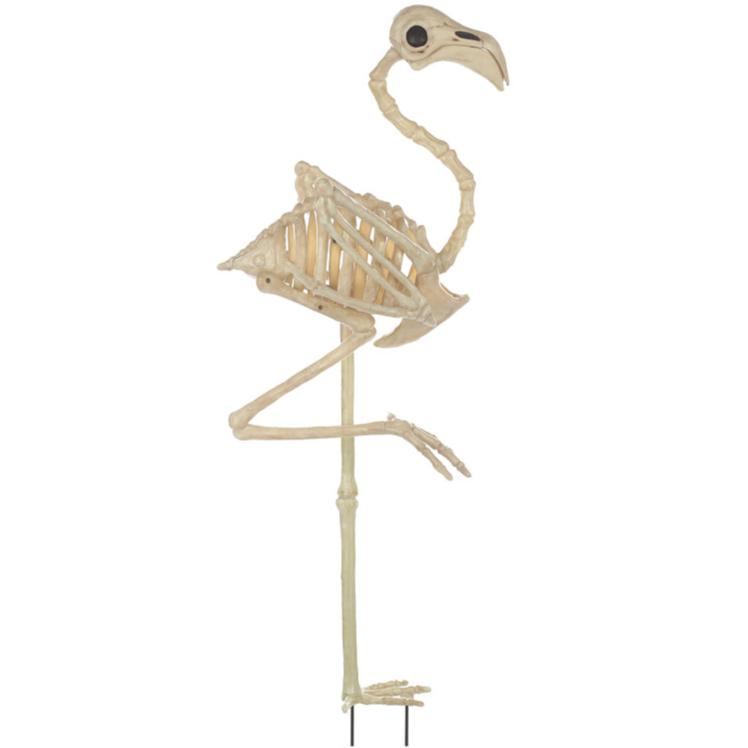 Pink Flamingo Skeleton Yard Decoration - 3'