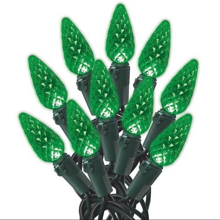 Celebrations LED Faceted C6 Christmas Lights - 24.5' (100 Lights)