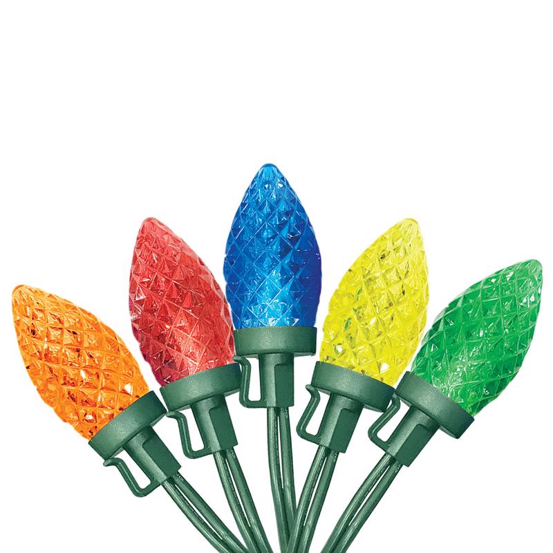 Celebrations Gold LED C9 Faceted Christmas Lights - 16' (25 Lights)