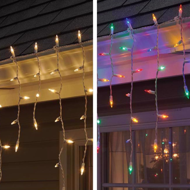 Celebrations Gold LED Icicle Christmas Lights - 6' (100 Lights)