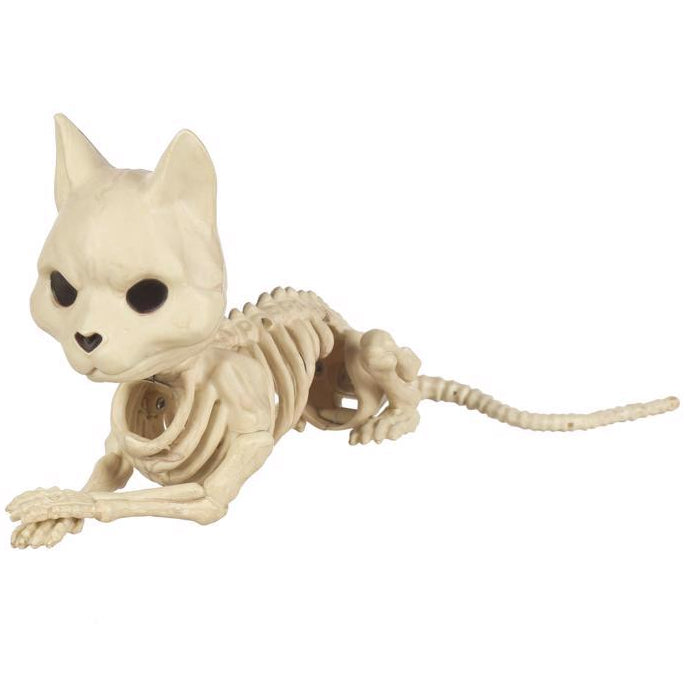Seasons Halloween Plastic Cat Skeleton Figure - 6.5"