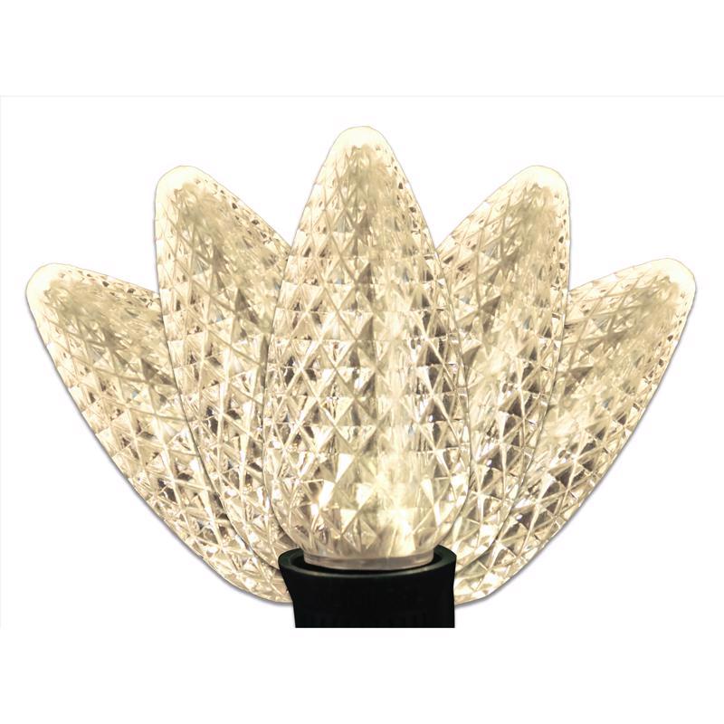 Celebrations Platinum LED C9 Faceted Christmas Lights - 24' (25 Lights)