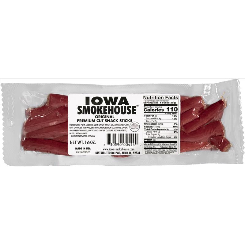 Iowa Smokehouse Premium Cut Meat Sticks - 16 oz.