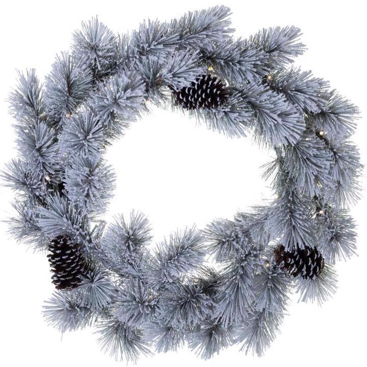 Celebrations LED-Lighted Faux Pine Wreaths