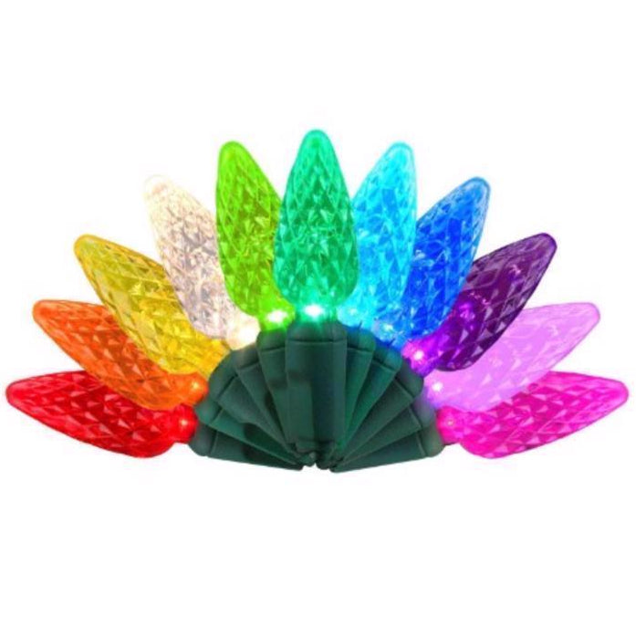 Celebrations Color Select LED Faceted C9 Mini Christmas Lights - 24.5' (50 Lights)