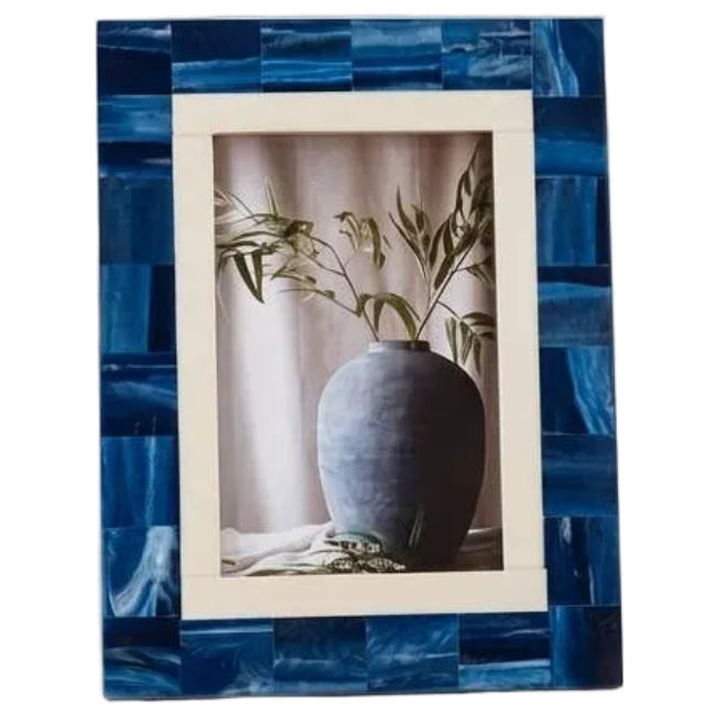 Sagebrook Blue/White Resin Photo Frames
