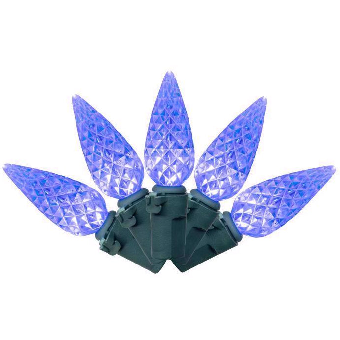 Celebrations Classic LED Faceted C6 Christmas Lights - 24.75' (100 Lights)