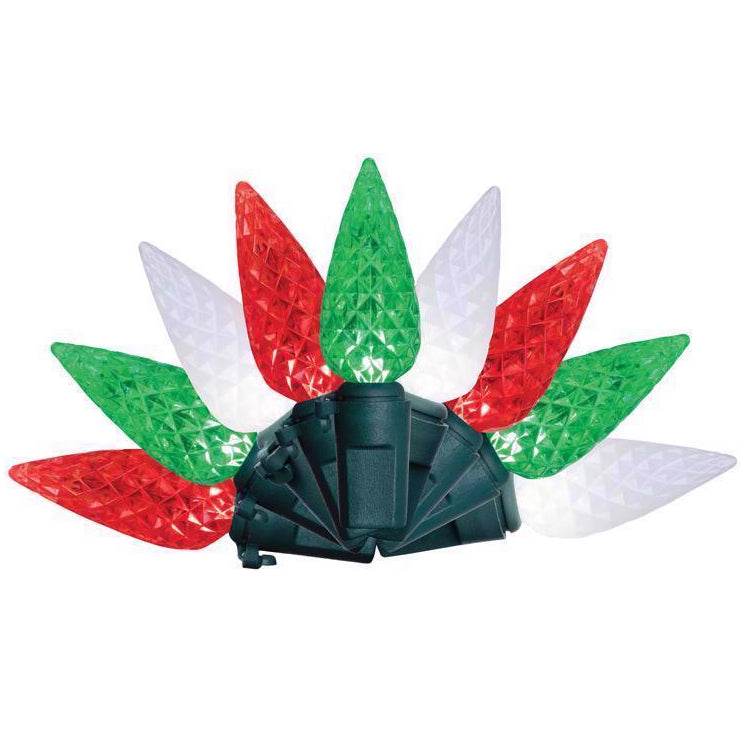 Celebrations Classic LED Faceted C6 Christmas Lights - 24.75' (100 Lights)