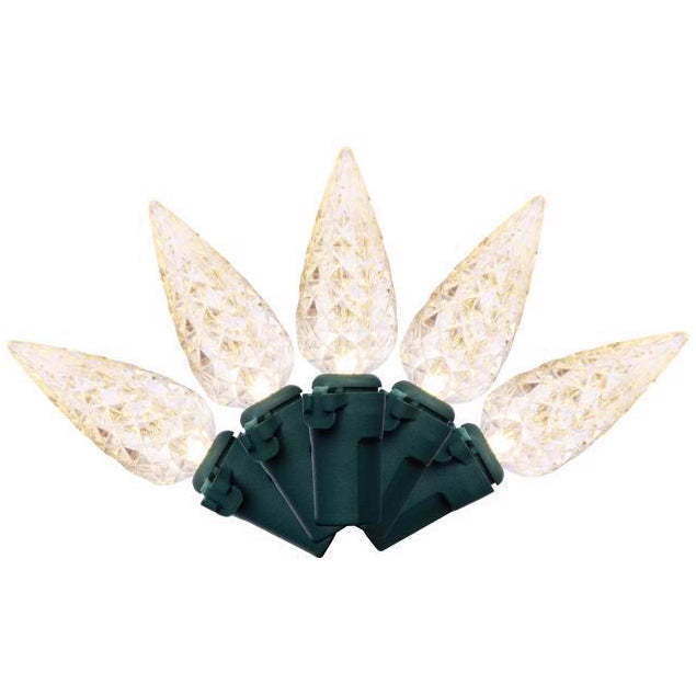 Celebrations Classic LED Faceted C6 Christmas Lights - 74.5' (300 Lights)