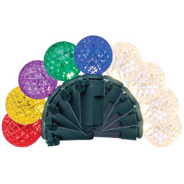 Celebrations Classic LED Battery-Operated Color Change Faceted Globe Christmas Lights - 16' (50 Lights)