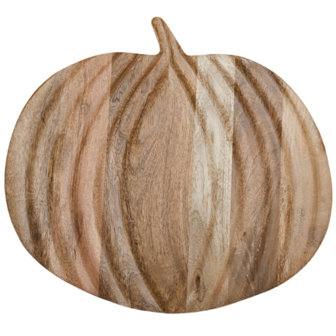 Creative Co-Op Pumpkin Shaped Wooden Cutting Board - 13" x 15"