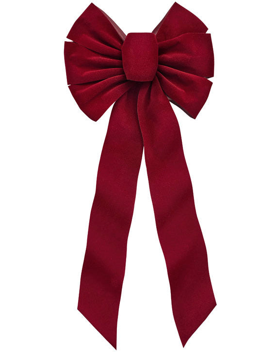 Holiday Trims Burgundy Velvet Christmas Bow - 22"