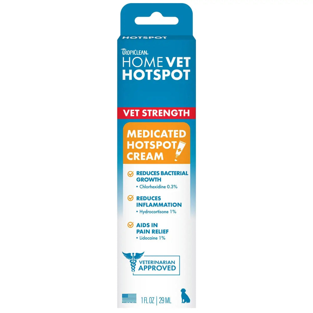 TropiClean HomeVet Medicated Hot Spot Cream - 1 oz.