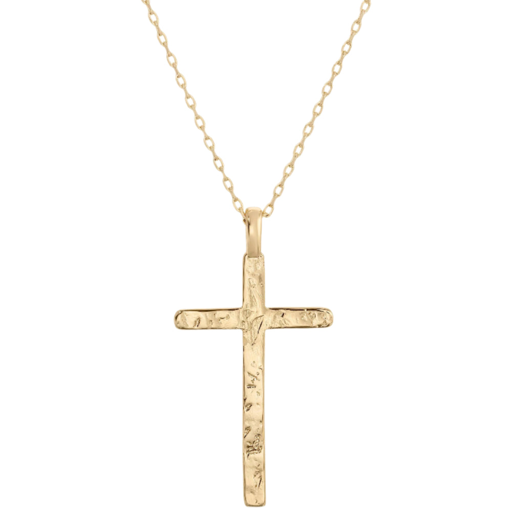 Splendid Iris Gilded Cross Necklace