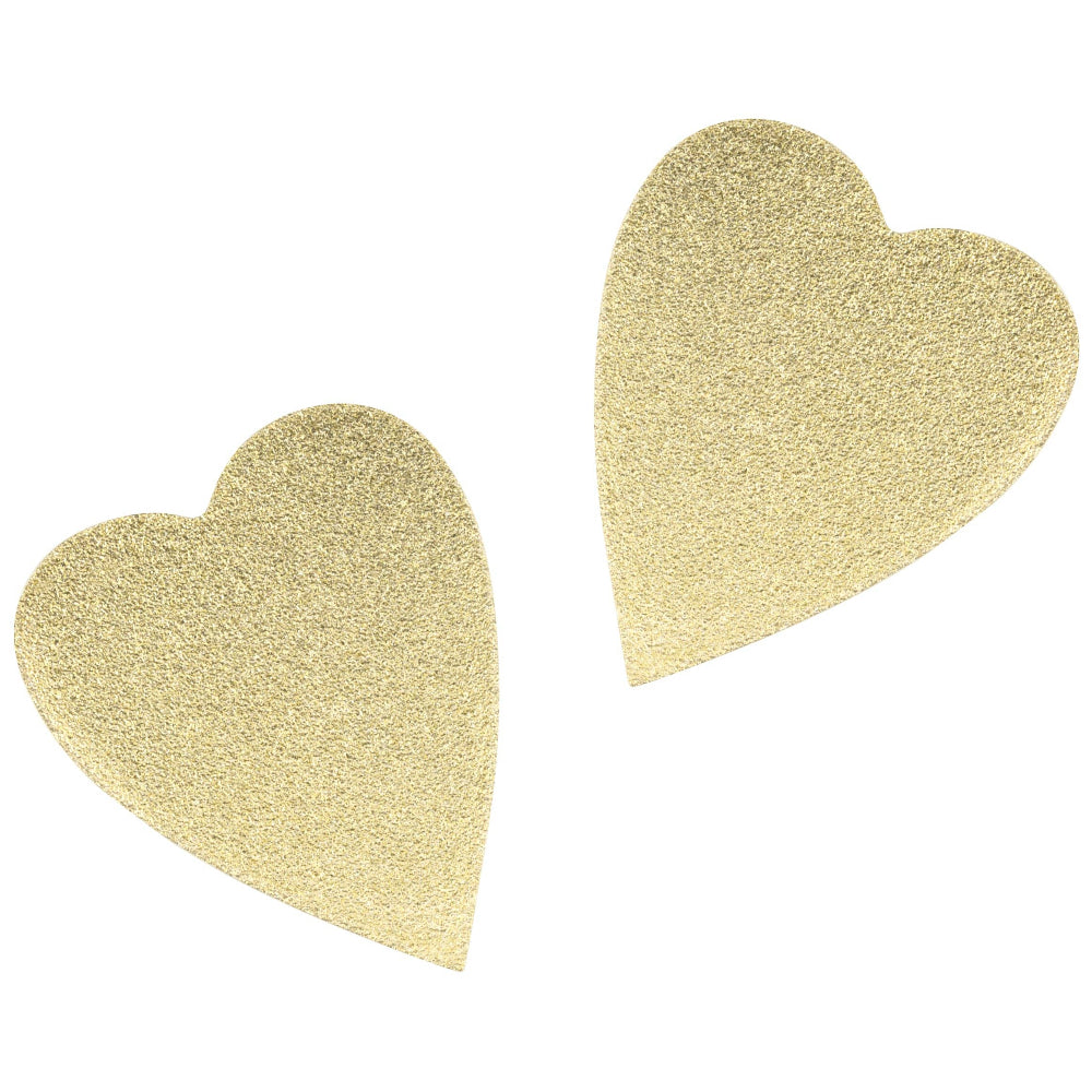 Sunshine Tienda Glitter Gold Heart Stud Earrings - 1.25"