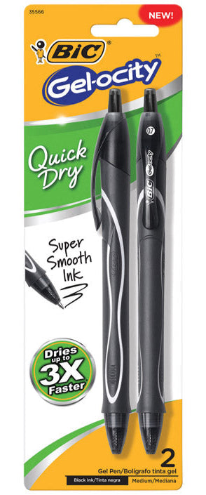BIC Gel-ocity Retractable Gel Pens (Black) - 2 pc.