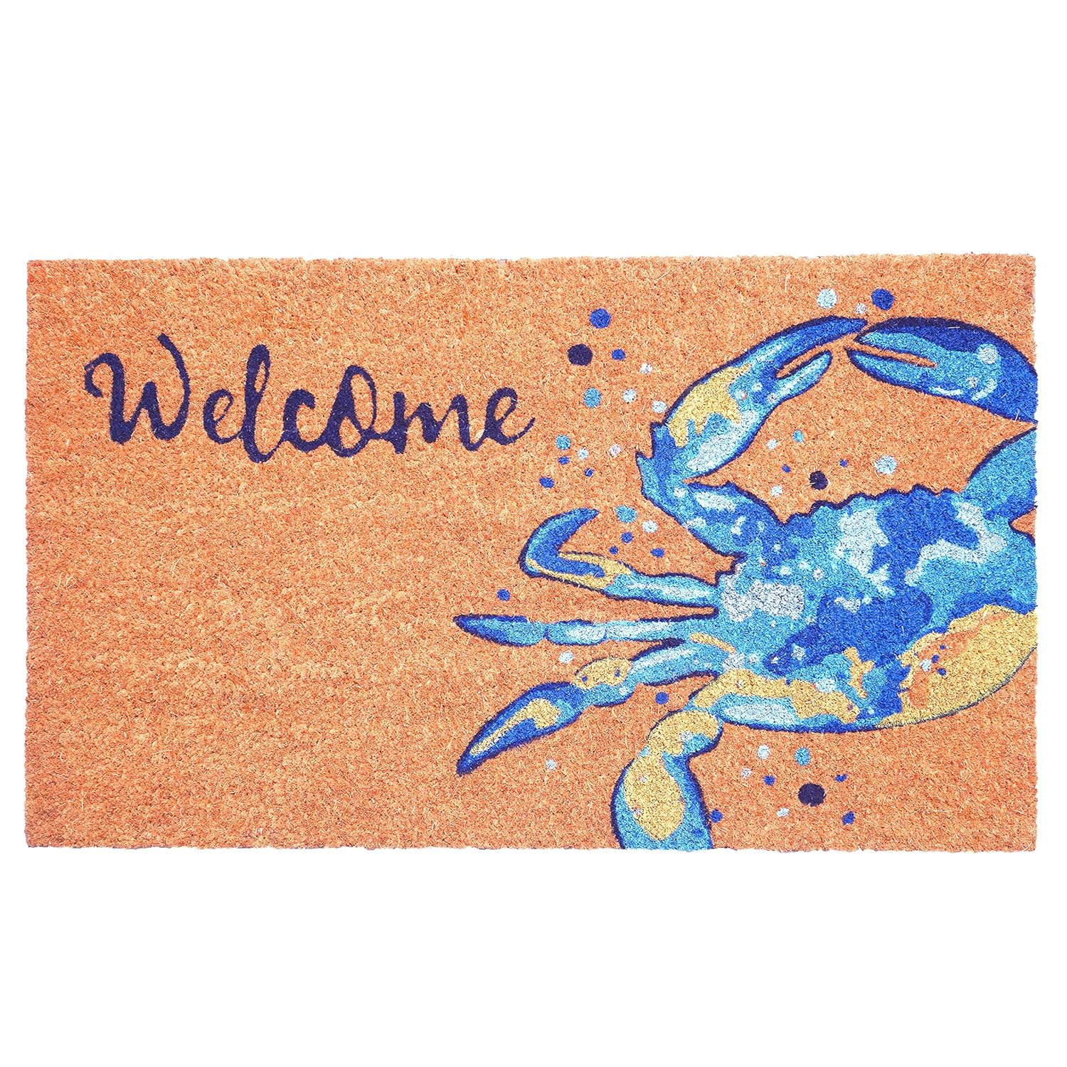 Blue Crab "Welcome" Coir Mat - 17" x 29"