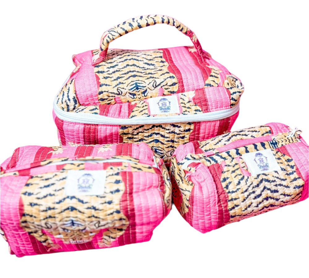 Heart of Grace Quilted Cosmetic Bags Set - 3 pc.