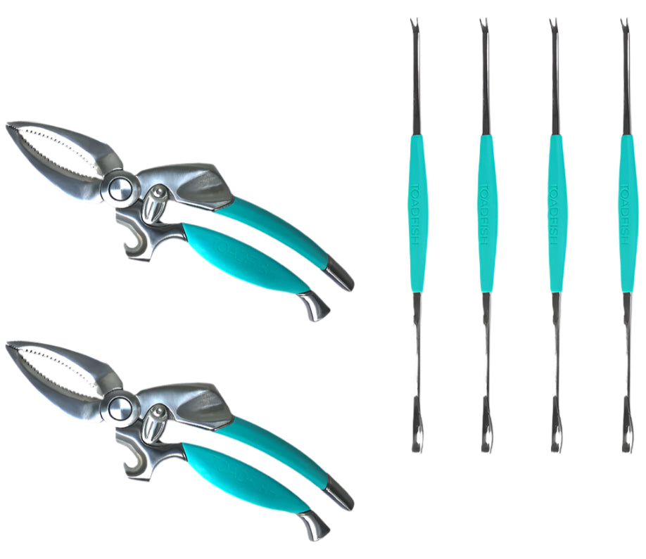 Toadfish Crab Claw Cutters & Seafood Forks Set - 6 pc.