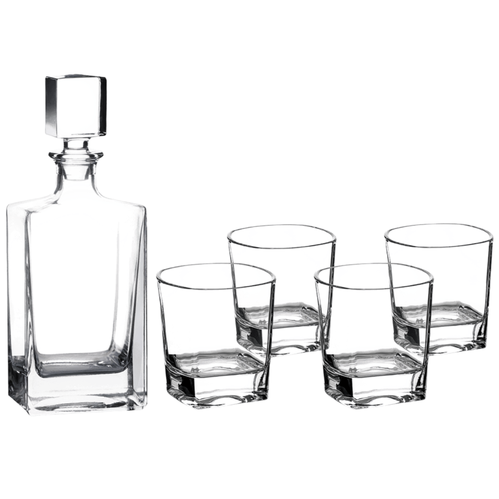 Polar Camel 810ml Square Decanter & Glass Set - 5 pc. (Blank)