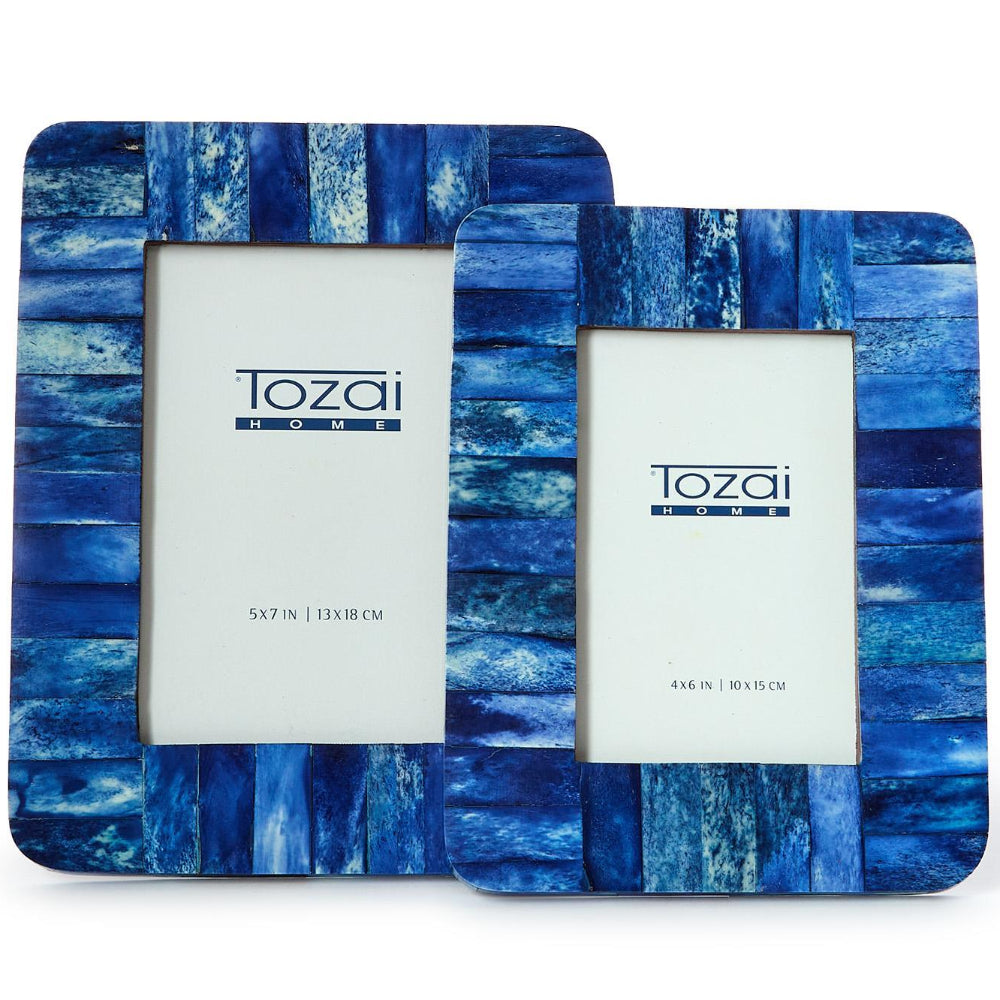 Tozai Ocean's Blue Inlaid Bone Photo Frame