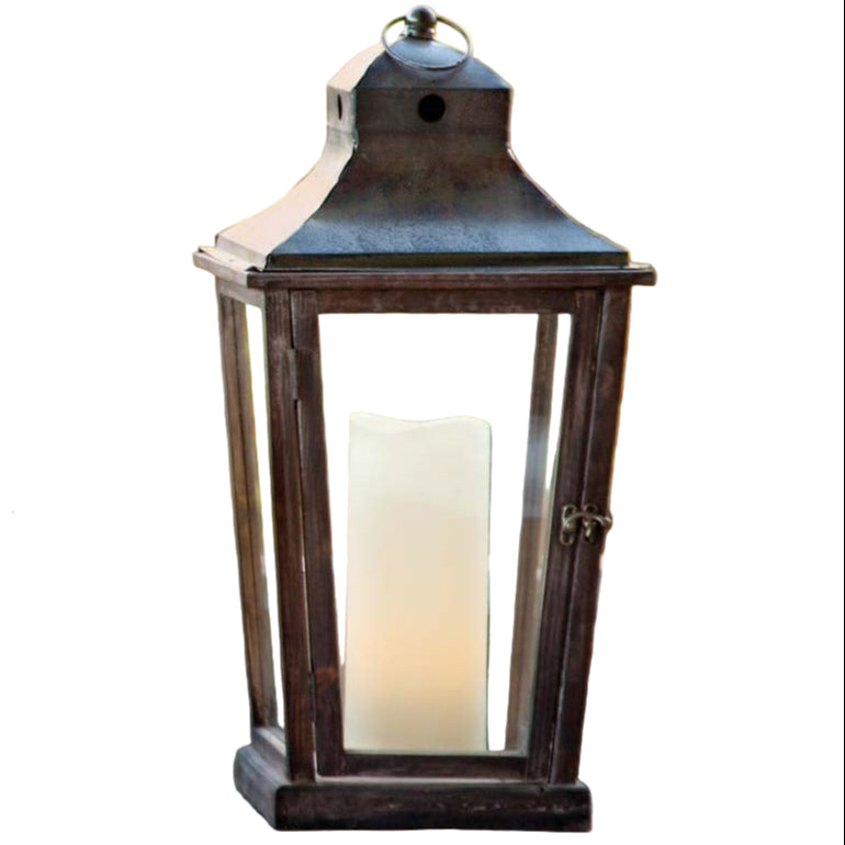 Park Hill Pleasant Valley Wood Lantern - 22.5"