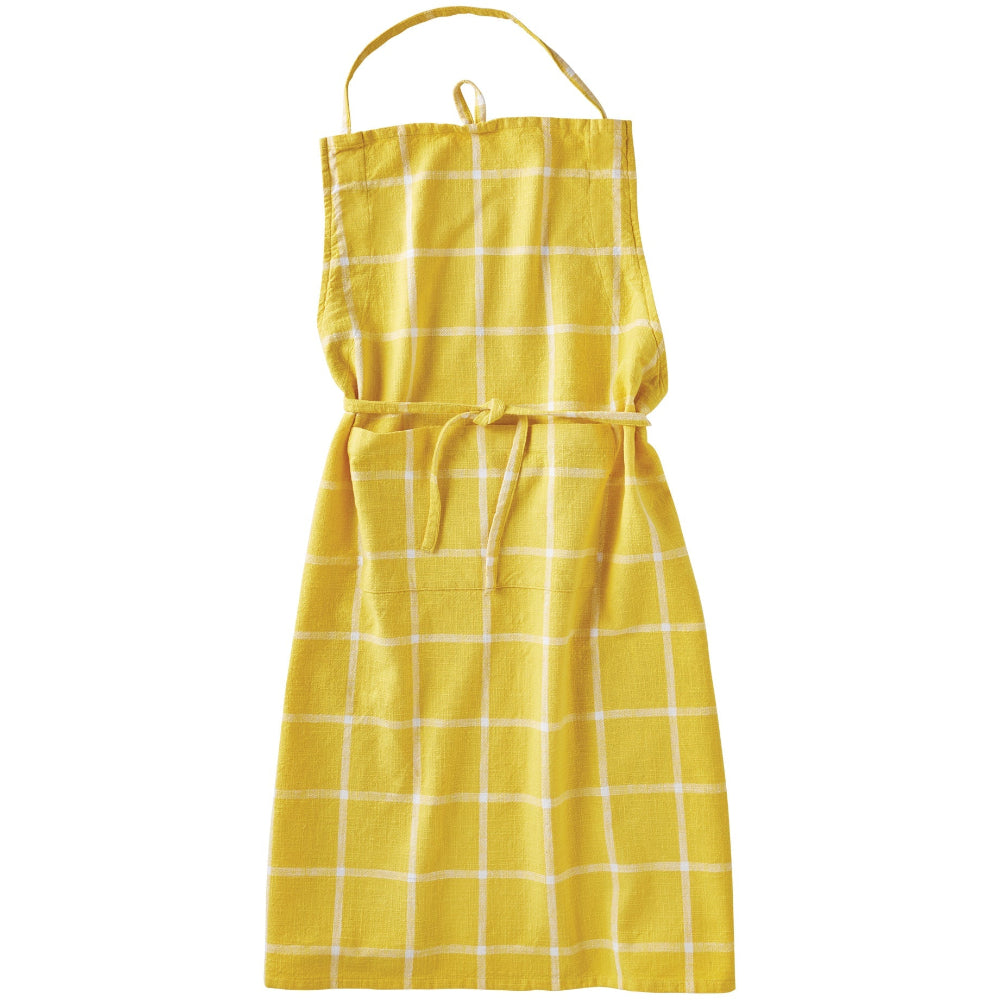 Classic Yellow Check Cotton Slub Apron