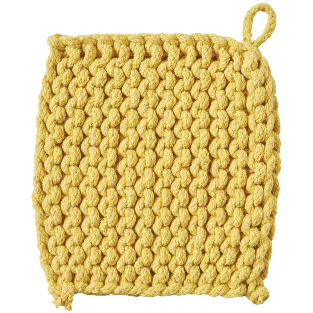 Crocheted Cotton Trivet Potholder (Yellow)