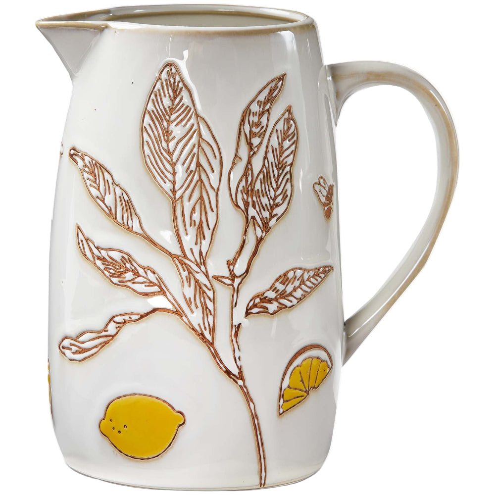 TAG Accented Glazed Stoneware Lavender & Honey Pitcher - 7.5"