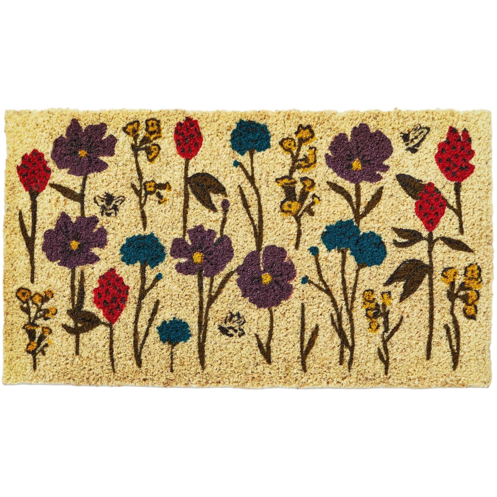 Bumblebees & Wildflowers Coir Mat - 17" x 30"