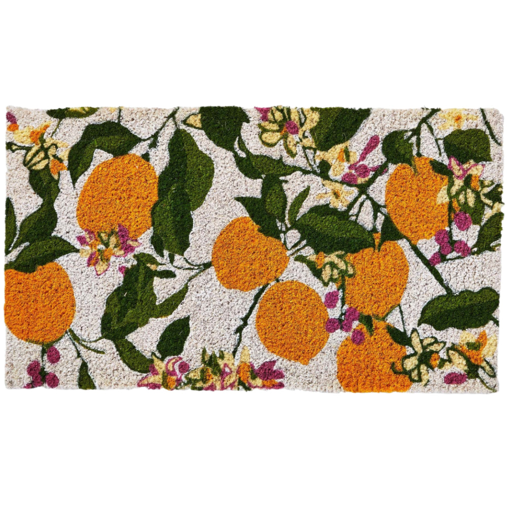 Floral Lemoncello Coir Mat - 17" x 30"