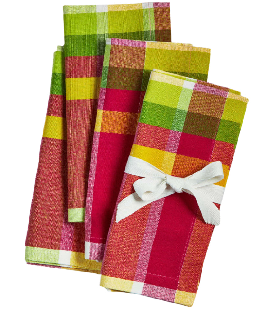 Lemoncello Plaid Cotton Napkins - 4 pc.