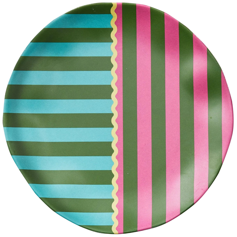 TAG Cabana Stripe Melamine Appetizer Plate - 8.5"
